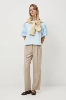 Medicine pantaloni wide leg pentru femei, cu vascoza imagine