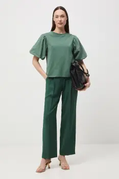 Medicine pantaloni wide leg pentru femei, cu vascoza imagine