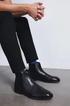 Medicine pantofi de piele barbati, culoarea negru imagine