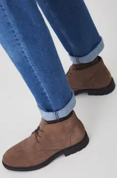 Medicine pantofi de piele intoarsa barbati, culoarea maro imagine