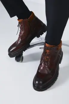 Medicine pantofi inalti barbati, culoarea maro imagine