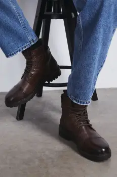 Medicine pantofi inalti barbati, culoarea maro imagine