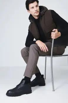 Medicine pantofi inalti barbati, culoarea negru imagine