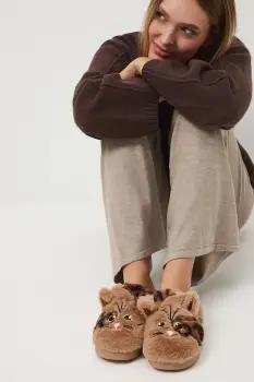 Medicine papuci de casa culoarea bej imagine