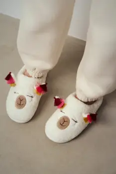 Medicine papuci de casa culoarea bej imagine