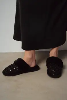 Medicine papuci de casa culoarea negru imagine