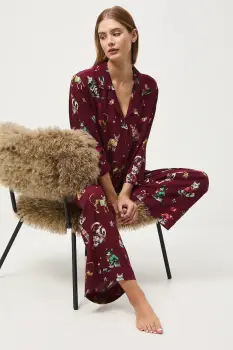 Medicine pijama culoarea bordo imagine