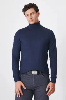 Medicine pulover barbati, culoarea albastru marin, light imagine