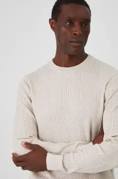 Medicine pulover barbati, culoarea bej imagine