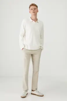 Medicine pulover barbati, culoarea bej imagine