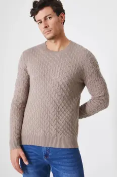 Medicine pulover barbati, culoarea bej, light imagine