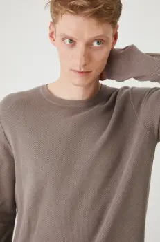 Medicine pulover barbati, culoarea maro imagine