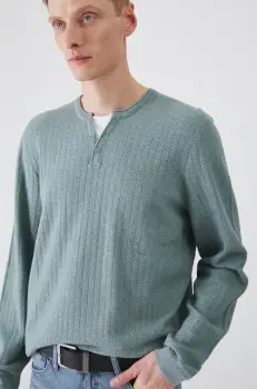Medicine pulover barbati, culoarea verde, light imagine