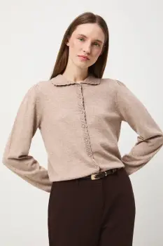 Medicine pulover culoarea bej imagine