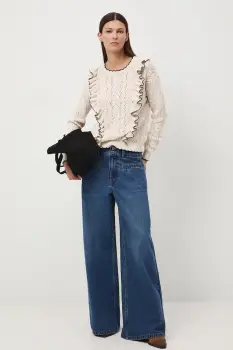 Medicine pulover culoarea bej imagine