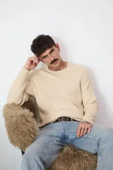 Medicine pulover culoarea bej imagine