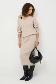 Medicine pulover culoarea bej, calduros imagine