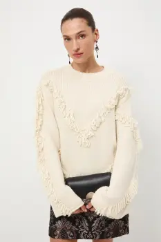 Medicine pulover culoarea bej, calduros imagine