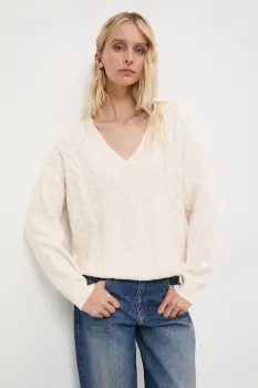 Medicine pulover culoarea bej, calduros imagine