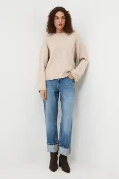 Medicine pulover culoarea bej, calduros imagine