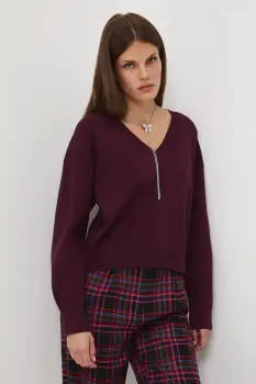 Medicine pulover culoarea bordo imagine