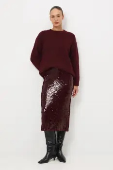 Medicine pulover culoarea bordo, calduros imagine