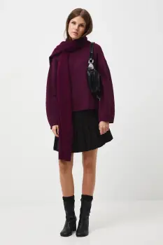 Medicine pulover culoarea bordo, calduros imagine