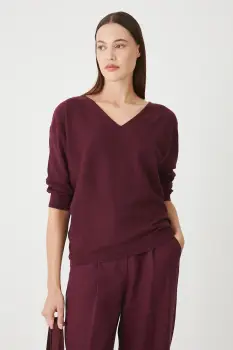 Medicine pulover culoarea bordo, light imagine
