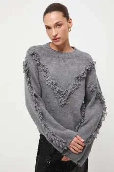 Medicine pulover culoarea gri, calduros imagine