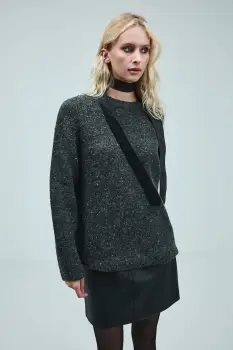 Medicine pulover culoarea gri, calduros imagine