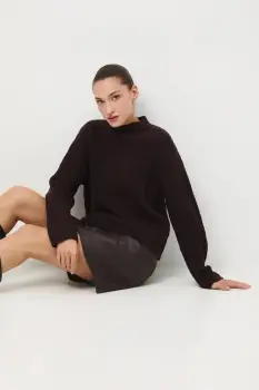 Medicine pulover culoarea maro, cu turtleneck imagine