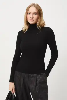 Medicine pulover culoarea negru, light, cu guler imagine