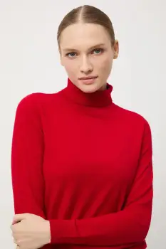 Medicine pulover culoarea rosu, light, cu guler imagine