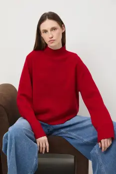 Medicine pulover culoarea rosu, light, cu turtleneck imagine