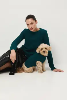 Medicine pulover culoarea verde, calduros imagine