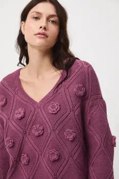 Medicine pulover culoarea violet imagine