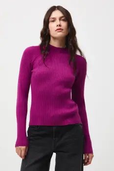 Medicine pulover culoarea violet, cu turtleneck imagine