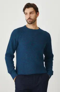 Medicine pulover de bumbac barbati, culoarea verde imagine