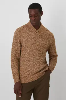Medicine pulover de bumbac culoarea galben, calduros, cu turtleneck imagine