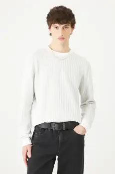 Medicine pulover de bumbac culoarea gri, light imagine