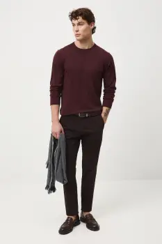 Medicine pulover de lana culoarea maro, light imagine