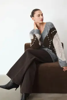 Medicine pulover din amestec de lana calduros imagine