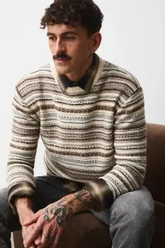 Medicine pulover din amestec de lana culoarea bej imagine