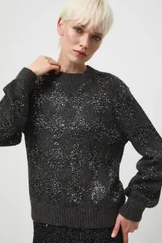 Medicine pulover din amestec de lana culoarea gri, calduros imagine