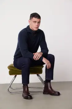 Medicine pulover din amestec de lana si casmir culoarea verde, cu guler inalt imagine