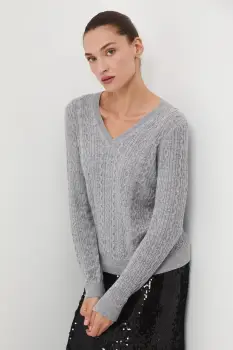 Medicine pulover din lana merino culoarea gri, light imagine