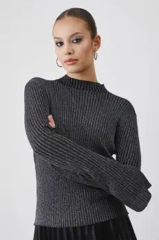 Medicine pulover femei, culoarea argintiu, light, cu turtleneck imagine