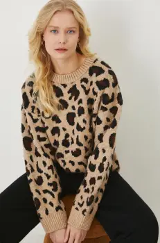 Medicine pulover femei, culoarea bej imagine