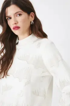 Medicine pulover femei, culoarea bej, light, cu turtleneck imagine