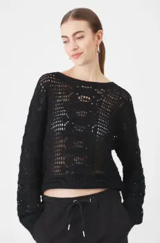 Medicine pulover femei, culoarea negru, calduros imagine